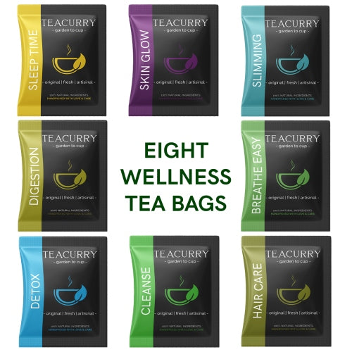 Teacurry Assorted Wellness Sampler Tea Bags