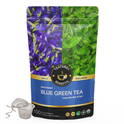 Teacurry Blue Green Tea Pouch with Infuser