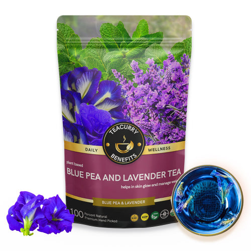 Butterfly Pea Lavender Tea - French Lavender Blended with Blue Pea Flower - Promotes Better Sleep, Improves Skin Health, Reduces Stress & Anxiety