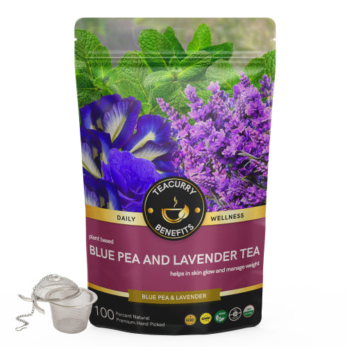 Butterfly Pea Lavender Tea - French Lavender Blended with Blue Pea Flower - Promotes Better Sleep, Improves Skin Health, Reduces Stress & Anxiety