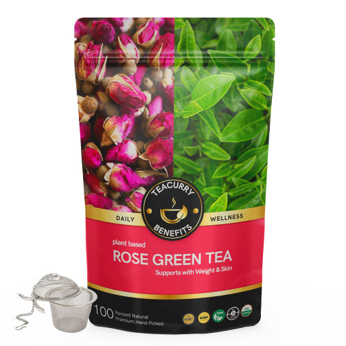 Teacurry Rose Green tea pouch with Infuser