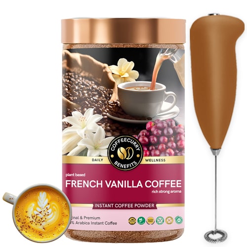 French Vanilla Instant Coffee Powder with frother