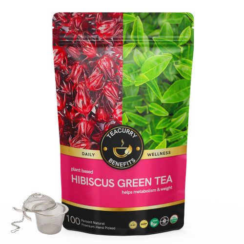 Teacurry Hibiscus Green Tea Pouch with Infuser