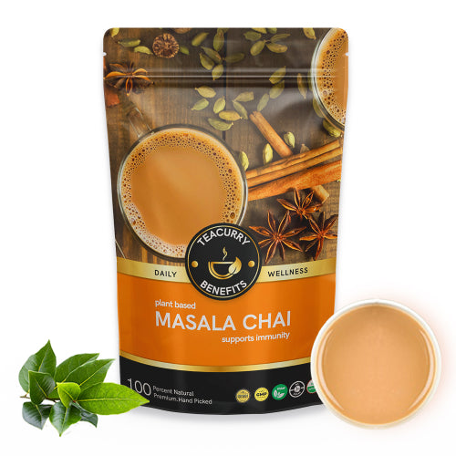 Teacurry Masala Chai Tea - Original Blend of Indian Native Spices with Assam Black Tea - No Added Flavors - Immunity Chai