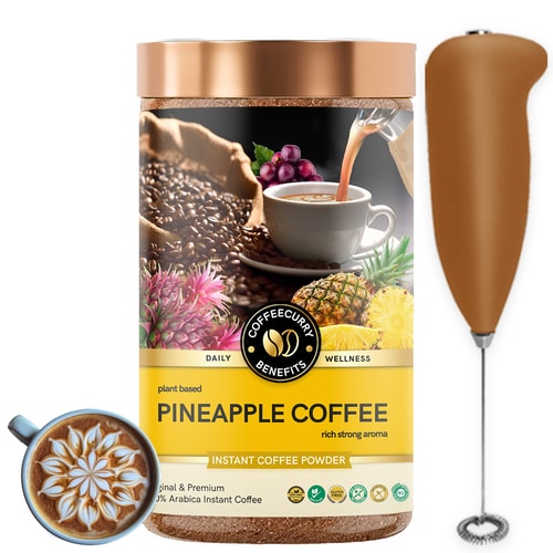 Pineapple Instant Coffee Powder with frother