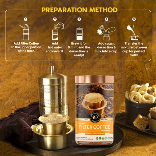 preparation of South Indian Filter Coffee