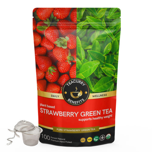 Teacurry Strawberry Green Tea Pouch with Infuser