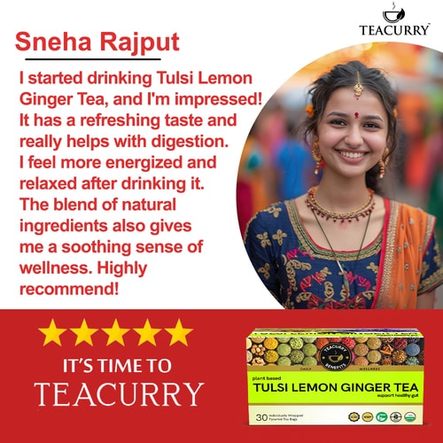 customer reviews about Tulsi Lemon Ginger Tea