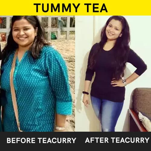 teacurry tummy fat tea before after image