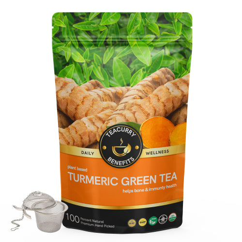 Teacurry Turmeric Green tea Pouch with Infuser