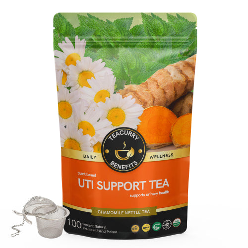 Teacurry UTI Support tea pouch with infuser